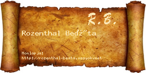 Rozenthal Beáta névjegykártya